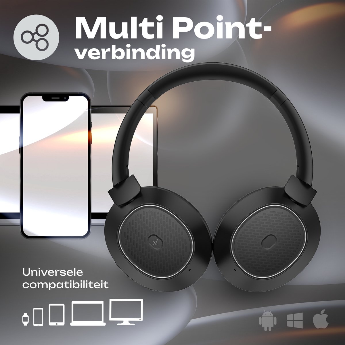 Wat vinden we goed aan de PowerLocus Universe Active Noise Cancelling Over-Ear Koptelefoon Zwart