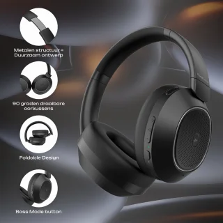 PowerLocus Universe Active Noise Cancelling Over-Ear Koptelefoon Zwart