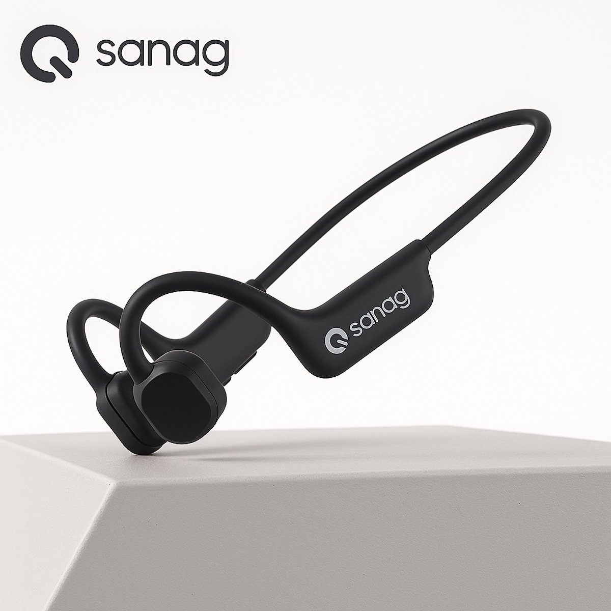 De Sanag Bone Conduction Headphone Koptelefoon Zwart in één oogopslag