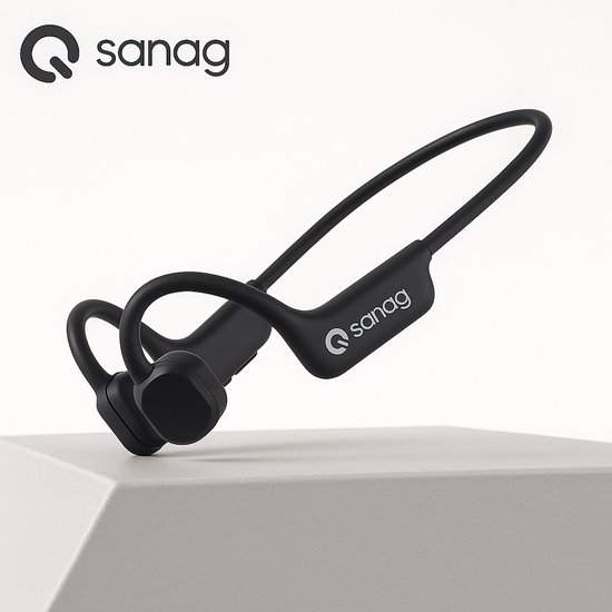 Sanag Bone Conduction Headphone Zwart — open-ear gemak voor actieve gebruikers