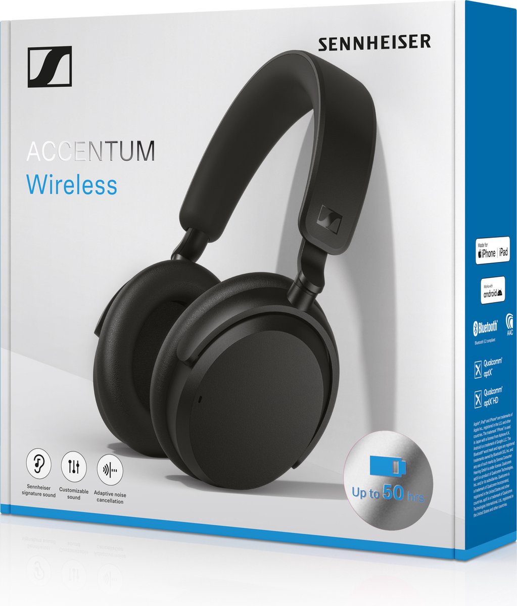 Sennheiser ACCENTUM Wireless Draadloze Over-ear Koptelefoon Zwart