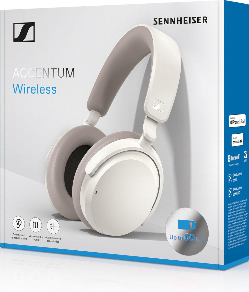 Sennheiser ACCENTUM Wireless Over-Ear Koptelefoon Wit
