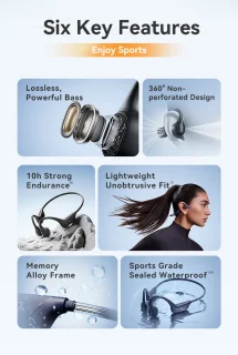 Sercano Bone Conduction Headphone Blauw