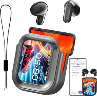 SnelShoppen - NE20 AI Vertaal Koptelefoon - Bluetooth 5.4 Draadloze Oordopjes met LED Display - 140 Taal Vertaling - Waterproof Noise Cancelling Hoofd