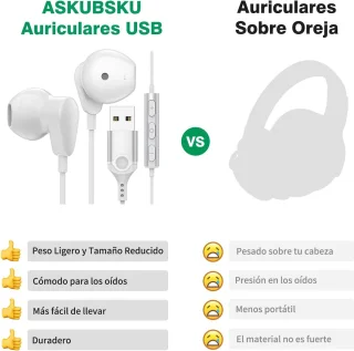 SnelShoppen USB headset met microfoon voor gaming en kantoor