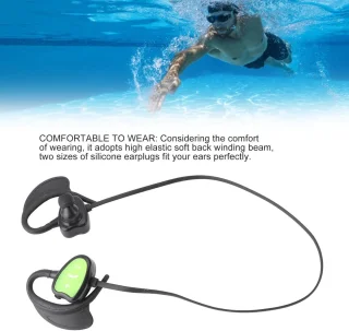 SnelShoppen - Zwem Bluetooth Sportkoptelefoon IPX8 Waterdicht Noise Cancelling Hoofdtelefoon voor Duiken en Surfen (Groen)