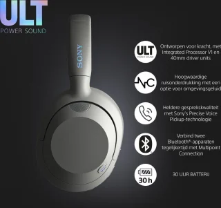 Sony ULT Wear Draadloze Noise Cancelling Koptelefoon Off White