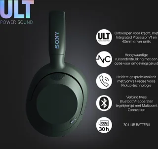 Sony ULT Wear Noise Cancelling Koptelefoon Forest Gray