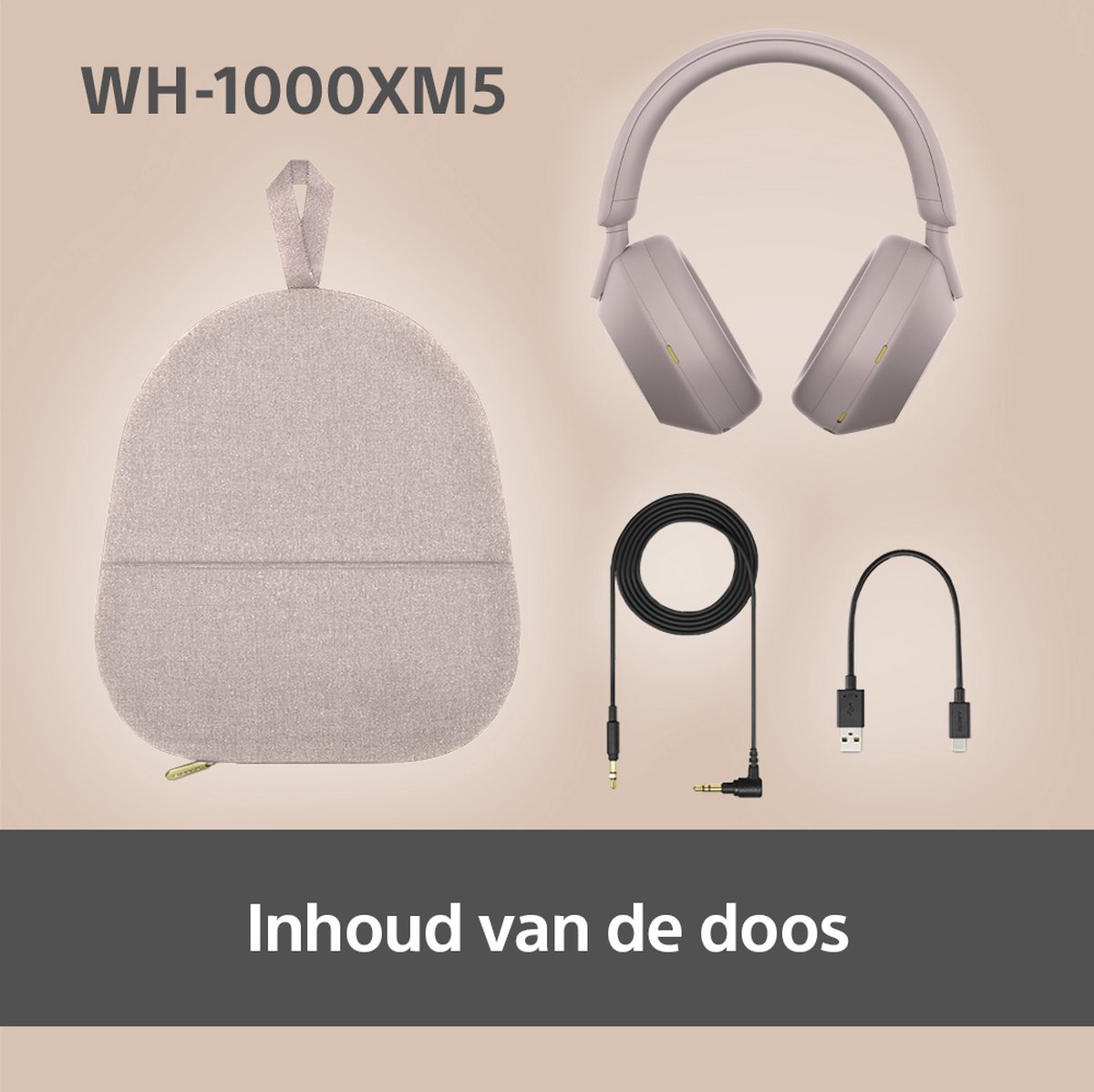 Sony WH-1000XM5 Draadloze Koptelefoon Smoky Pink