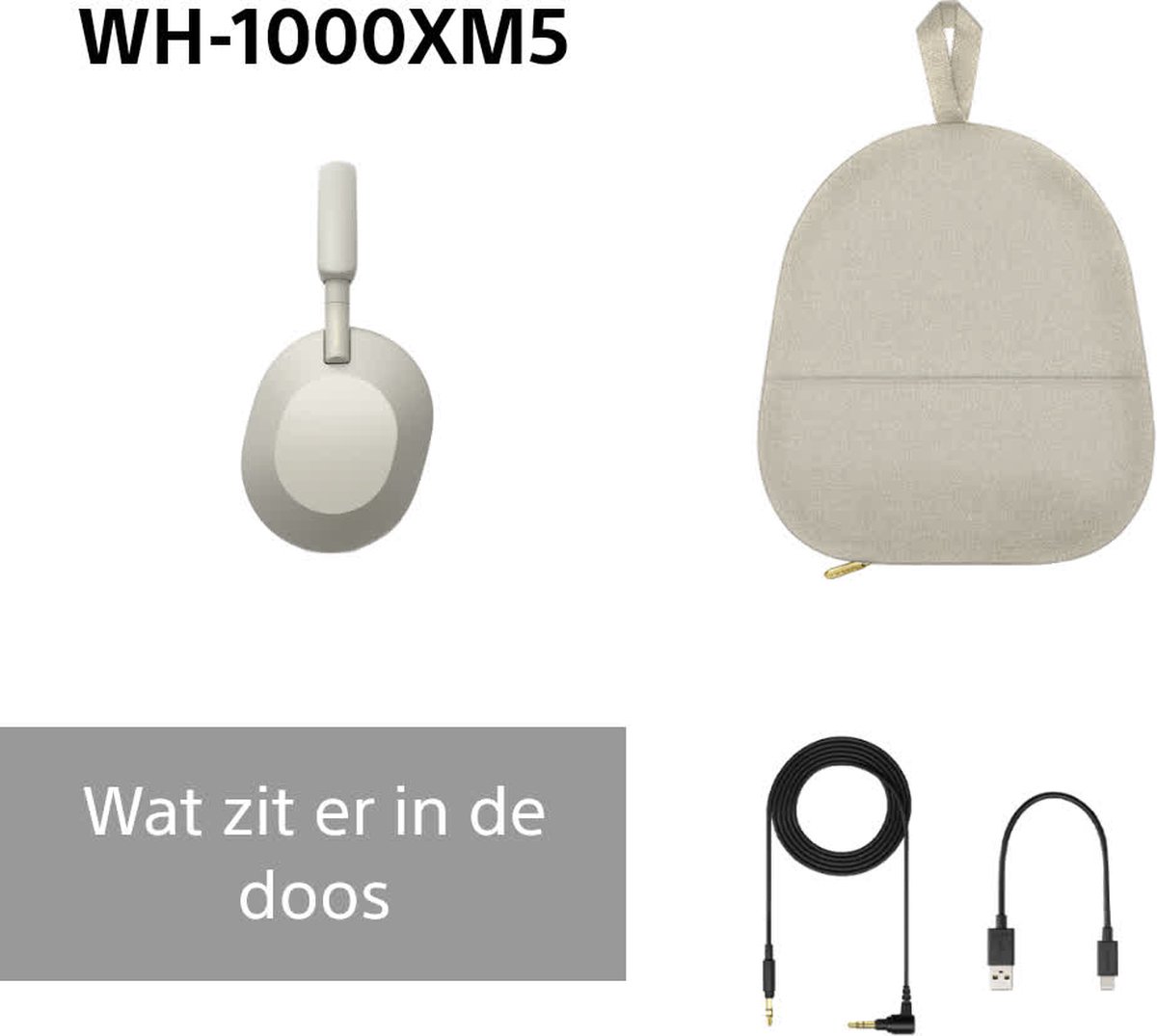 Sony WH-1000XM5 Draadloze Koptelefoon Zilver