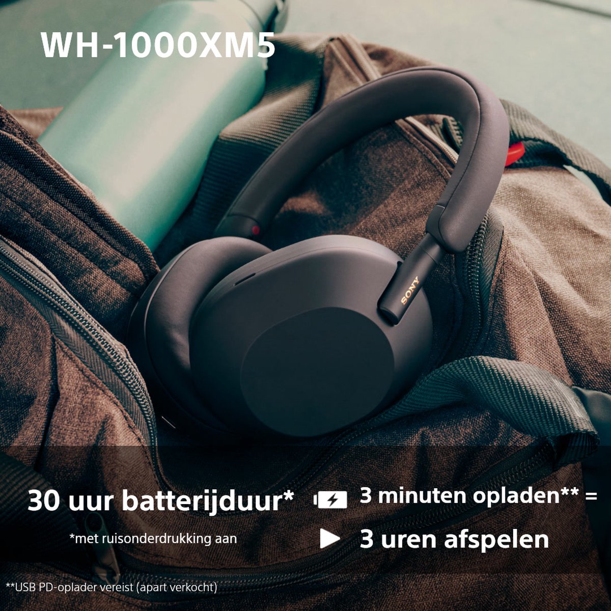 Sony WH-1000XM5 Draadloze Koptelefoon Zilver