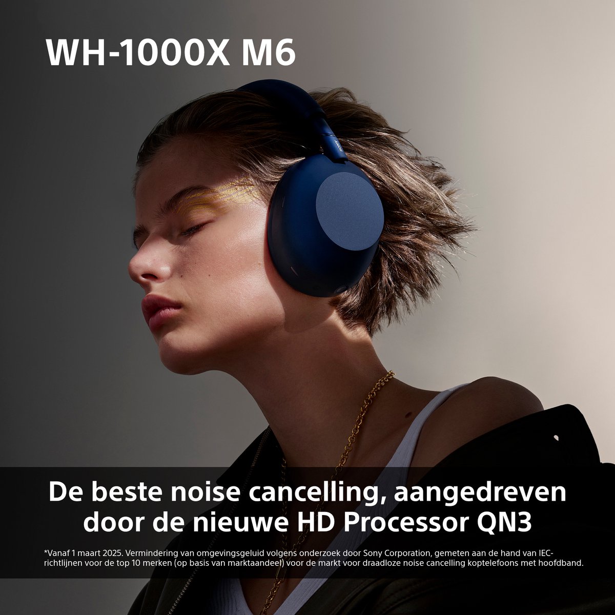 Sony WH-1000XM6 Draadloze Koptelefoon Blauw