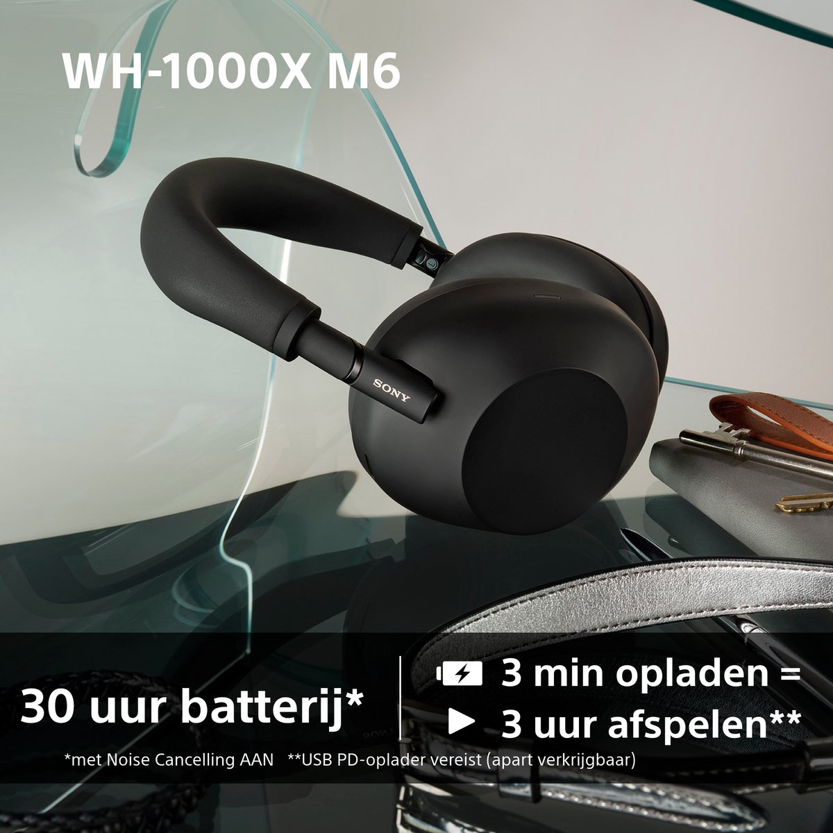 Sony WH-1000XM6 Draadloze Koptelefoon Blauw