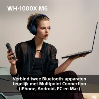 Sony WH-1000XM6 Draadloze Koptelefoon Zilver