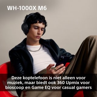 Sony WH-1000XM6 Draadloze Noise Cancelling Koptelefoon Zwart