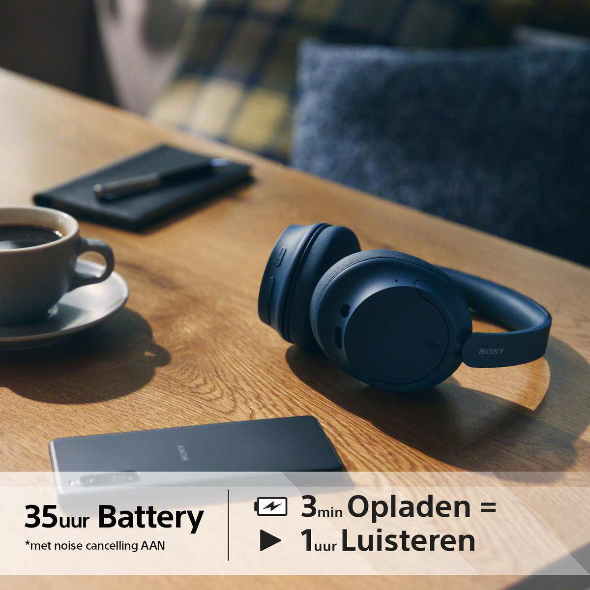 Sony WH-CH720N Draadloze Over-ear Koptelefoon Blauw