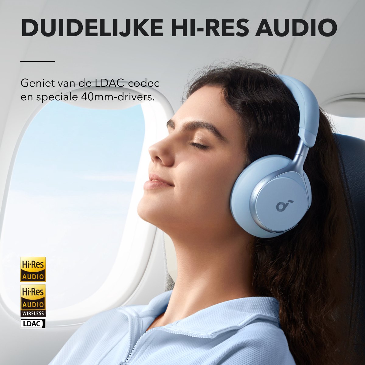 soundcore by Anker Space One Draadloze Over-ear Koptelefoon Blauw