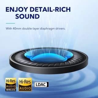 soundcore by Anker Space Q45 Draadloze Over-ear Koptelefoon Zwart