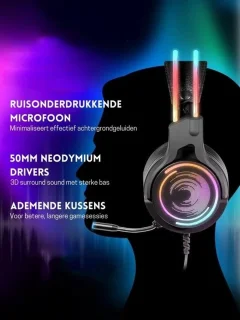 StayPowered Gaming Headset Zwart voor PC en PS4