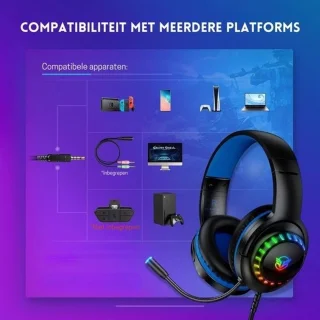 StayPowered Gaming Headset Zwart/Blauw RGB