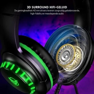 StayPowered Gaming Headset Zwart/Groen
