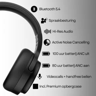 WERYOU UltraTone ANC Bluetooth 5.4 Draadloze Sportkoptelefoon Zwart