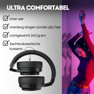WERYOU UltraTone ANC Bluetooth 5.4 Draadloze Sportkoptelefoon Zwart