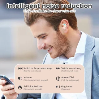 WNHB® Onzichtbare Bluetooth Slaap Oordopjes - Draadloze Hoofdtelefoon