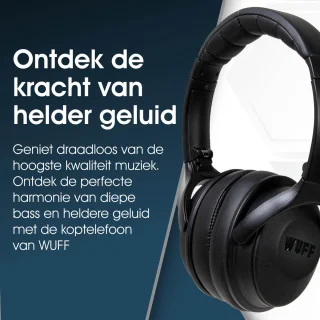 Wuff Draadloze Over-ear Koptelefoon Zwart