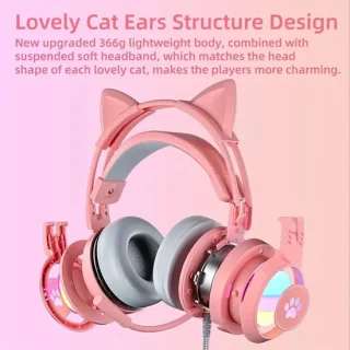 Zolara Kattenoren Over-Ear Gaming Headset - Roze review