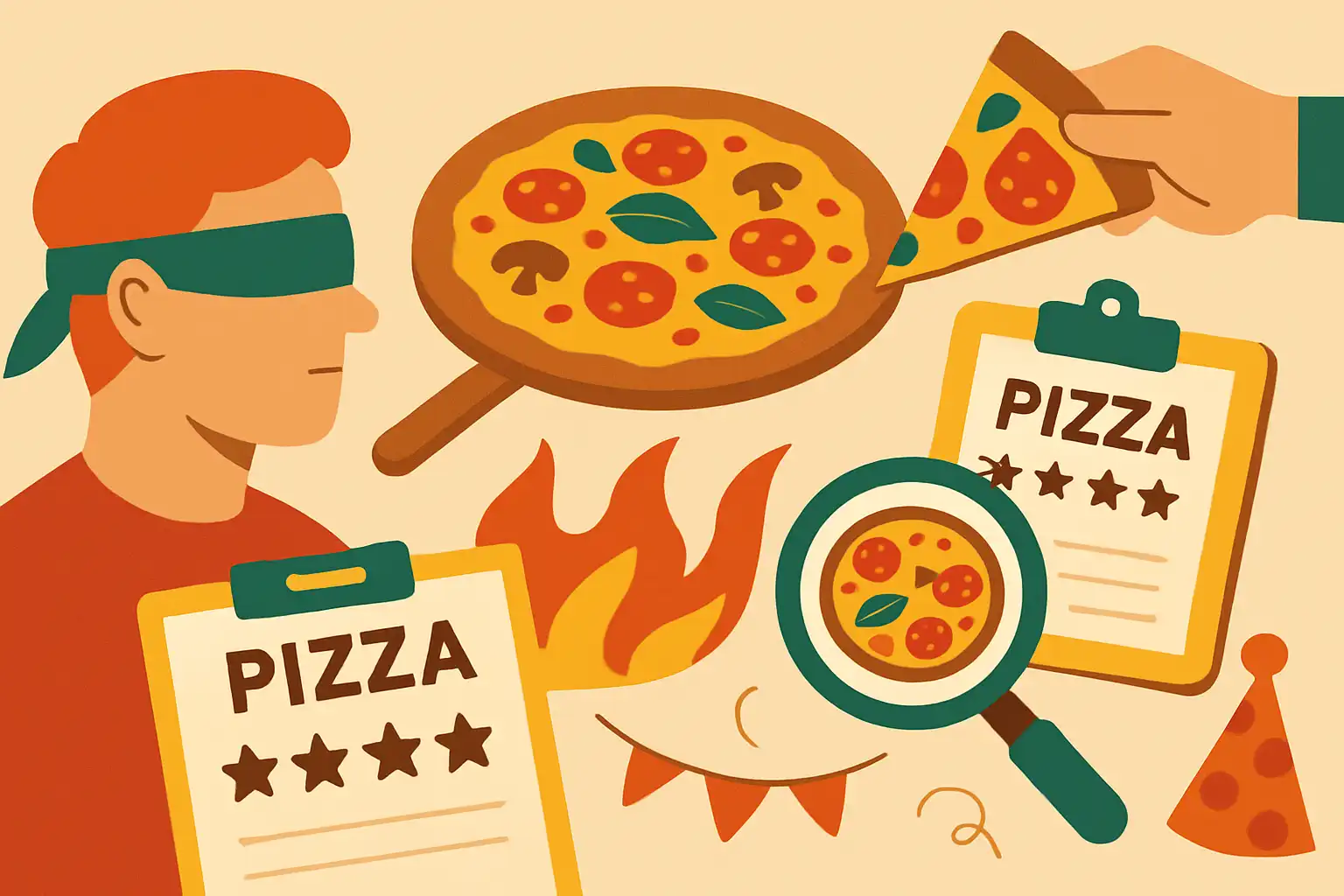Zo organiseer je een blind pizzaproeverij: beoordelingskaarten, thema's en verrassende jurytrucs
