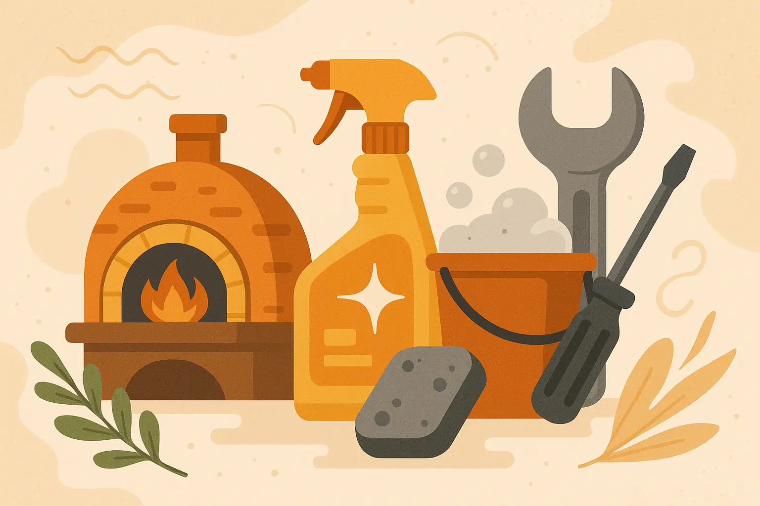 Onderhoud en schoonmaak van pizzaovens