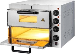 De Pizza oven - Pizzaovens - Pizzaoven - Voor 35.5 cm/14 pizza - Roestvrijstaal - Elektrische Pizzaoven -3000W - met 3 Temperatuurknoppen en Tijdinstelling functie - Thuis Horeca Bakkerij Snackbar in één oogopslag