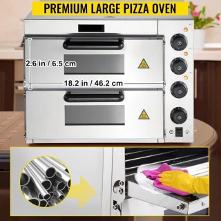 Pizza oven - Pizzaovens - Pizzaoven - Voor 35.5 cm/14 pizza - Roestvrijstaal - Elektrische Pizzaoven -3000W - met 3 Temperatuurknoppen en Tijdinstelling functie - Thuis Horeca Bakkerij Snackbar