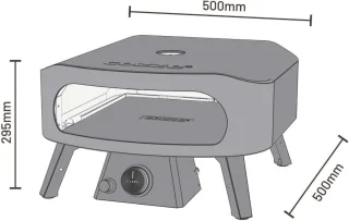13" Gas Pizzaoven met Pizzasteen en Thermometer - Compact en Gebruiksvriendelijk
