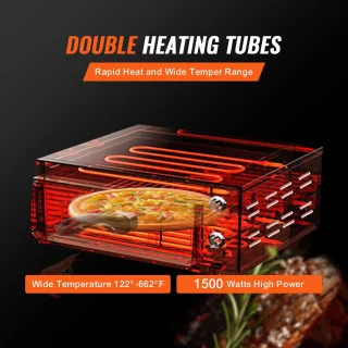 Pizzaoven – Elektrische Oven – Pizzamaker – Tafeloven – Gourmetoven – 12 Inch – 1500W Vermogen – Instelbare Temperatuur en Timer