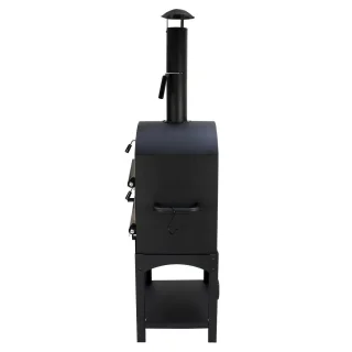 KuKoo Pizza oven buiten - inclusief pizzaschep + pizzasnijder - 64 cm x 43 cm x 156 cm - houtskool -Staal - multifunctionele buitenoven - pizza bbq