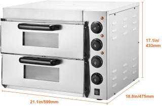 Pizzaoven – Elektrische Oven – Tafelmodel – Pizza Maker – Pizza Grill – RVS Materiaal – Geschikt Voor 16 Inch Pizza’s