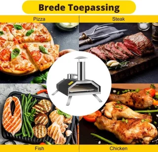Pizza Oven Buiten - Houtgestookt - Pizzasteen - Tot 300ºC - Inclusief Pizzaspatel