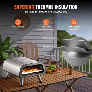 Pizza Oven – Pizzamaker – Elektrische Oven – Tafeloven – Tot 850°C – Inclusief Timer en Draagtas