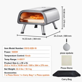 Pizza Oven – Pizzamaker – Elektrische Oven – Tafeloven – Tot 850°C – Inclusief Timer en Draagtas