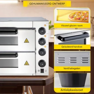 Pizzaoven - 14 In Roestvrijstalen Elektrische Pizzaoven - 3000W Elektrische Pizzaoven
