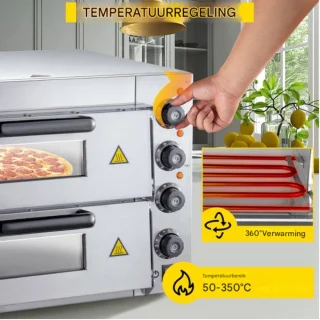 Pizzaoven - 14 In Roestvrijstalen Elektrische Pizzaoven - 3000W Elektrische Pizzaoven