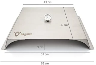 Hoogwaardig Pizza-opzetstuk voor Gasbarbecue met Thermometer - 56 x 39 cm