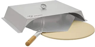 Hoogwaardig Pizza-opzetstuk voor Gasbarbecue met Thermometer - 56 x 39 cm