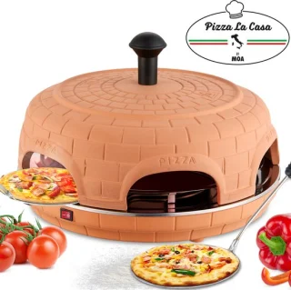 MOA voor 6 Personen - Pizza Oven met 6 Bakspatels - Terracotta Koepel - RVS Bakplaat
