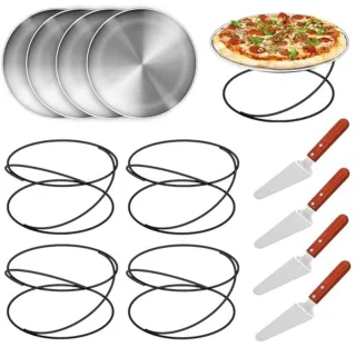 12-delige pizzaset met pan en serveerset