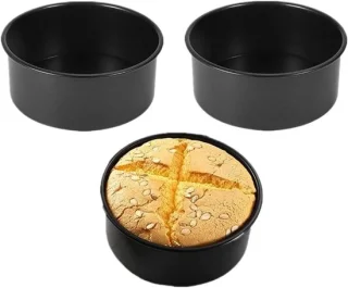 2 Pack 5 Inch Zwarte Cakevormen van Aluminium