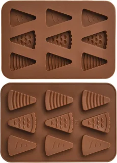 2 stuks 9-cavity siliconen mallen pizza en fondant