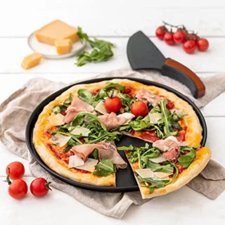 3-delige pizzaset met bakplaten, pannen en pizzasnijder